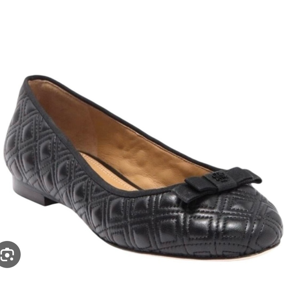 NWT Tory Burch Black Marion Quilted Ballet Flats